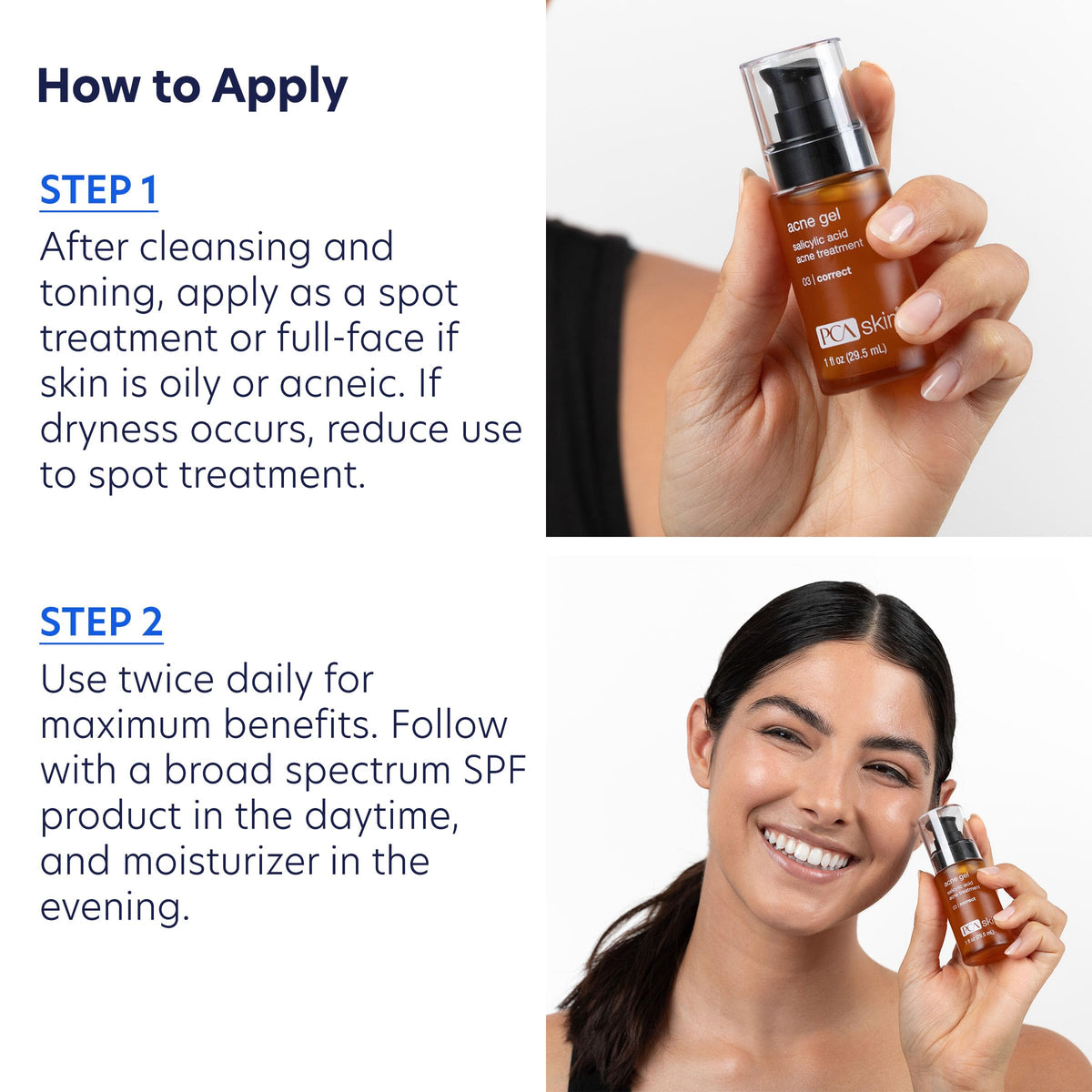 PCA SKIN Acne Gel Spot Treatment Serum, 2% Salicylic Acid, 1 fl oz