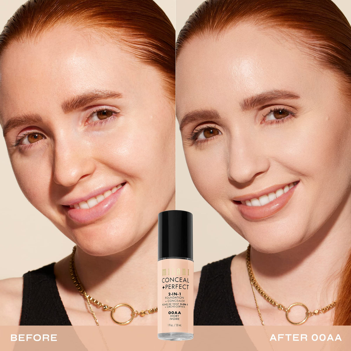 Milani Conceal + Perfect 2-in-1 Foundation + Concealer for a Flawless Complexion, Under Eye Corrector, Cover Redness and Imperfections, Waterproof Beauty & Personal Care Milani