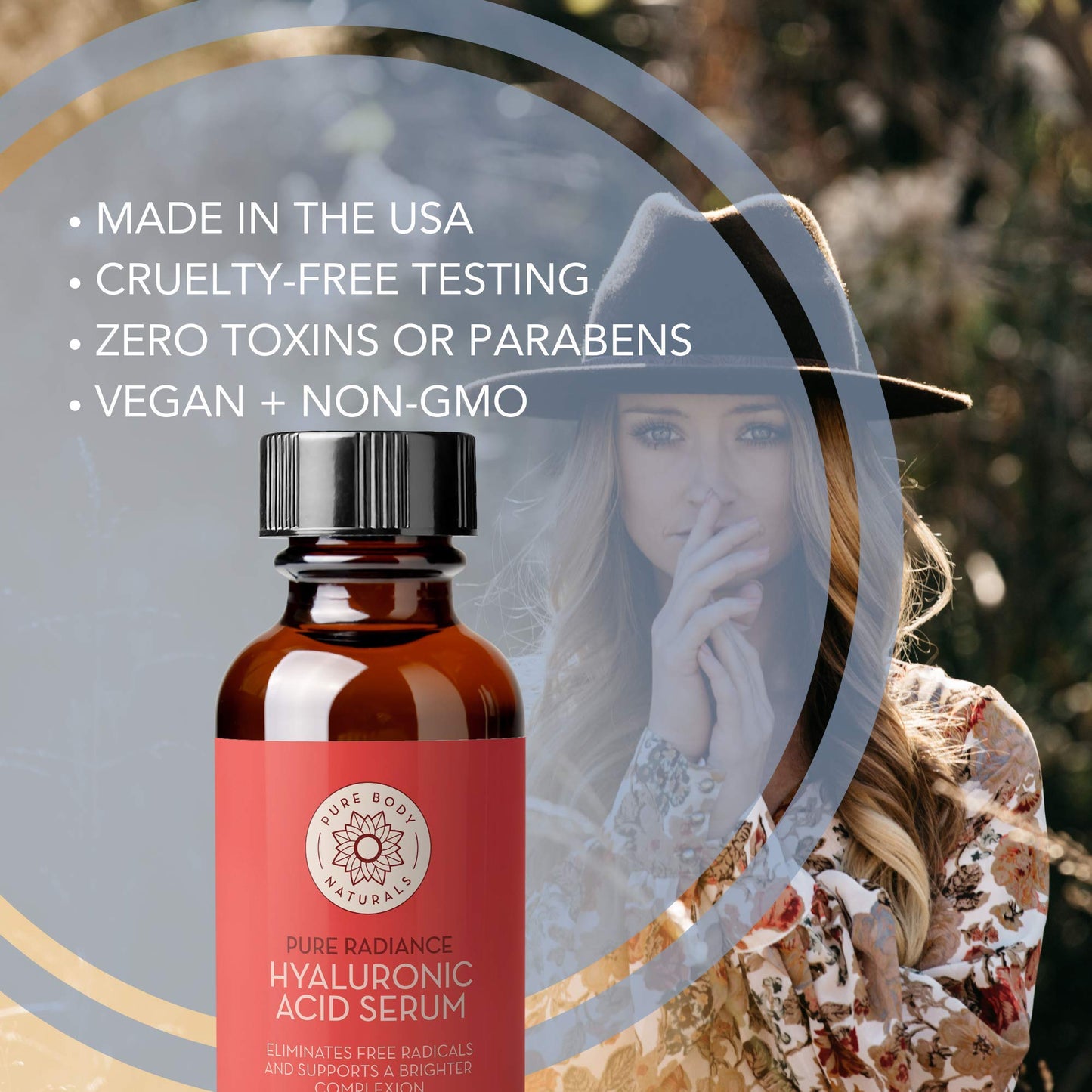 Pure Body Naturals Hyaluronic Acid Serum for Face - Pure Hyaluronic Acid with Vitamins C & E - Non-Greasy + Non-Comedogenic Formula, Age Defying Beauty & Personal Care Pure Body Naturals