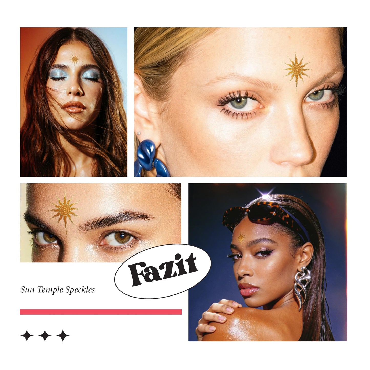 Fazit Makeup Patches - Sun Temple Speckles - Glow Up Make-Up Patches - Cute Glitter Makeup Accessories for Women - Cosmetic Glitter for Face Beauty & Personal Care Fazit
