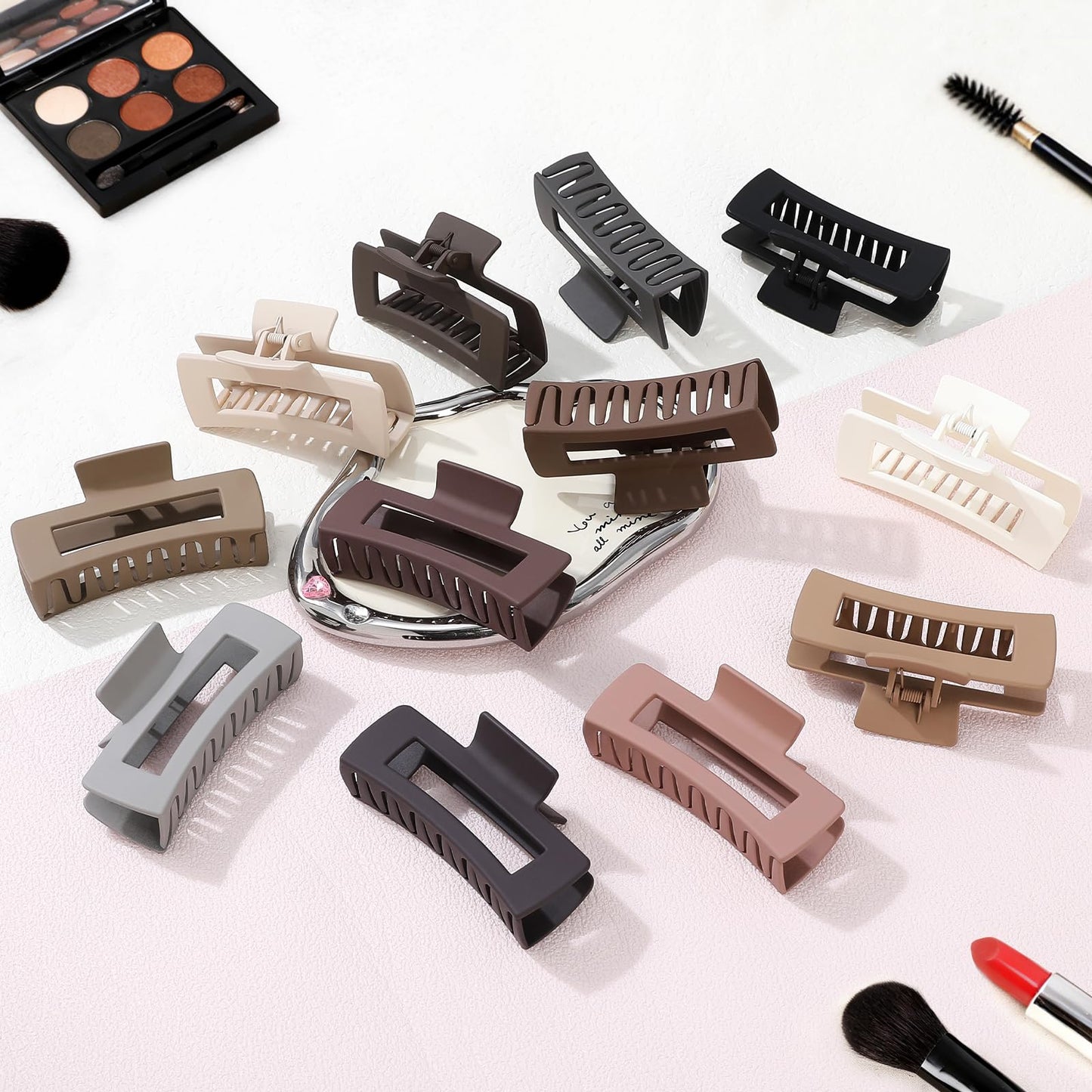 Sisiaipu 4.1 Inch Large Hair Claw Clips 12 Pcs Big Claw for Thick Hair Square Hair Clips Jumbo Jaw Clips Bulk Hair Accessories for women and Girls Beauty and Personal Care Sisiaipu
