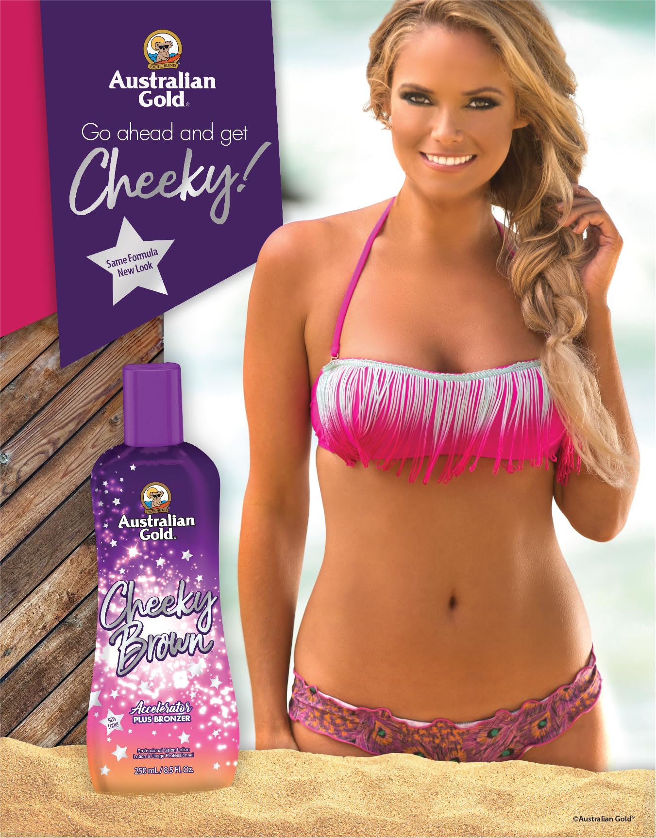 Australian Gold, CHEEKY BROWN Accelerator Dark Natural Bronzers, Tanning Bed Lotion 8.5 oz Beauty & Personal Care Australian Gold