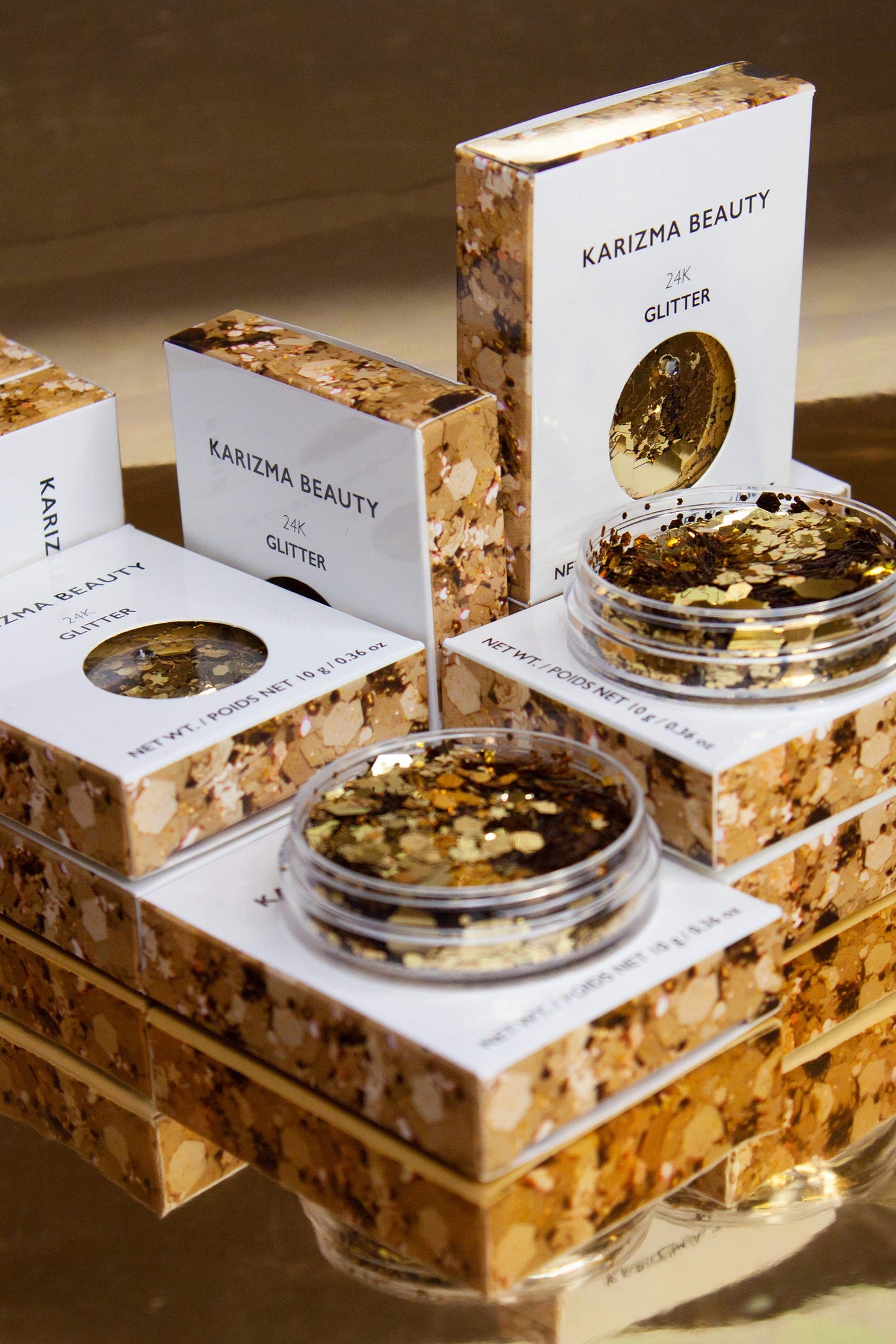 KARIZMA 24K Gold Glitter. 10g Chunky Face, Hair, Eye and Body for Women. Rave Festival Accessories, Cosmetic Makeup. Loose Set Beauty & Personal Care KARIZMA