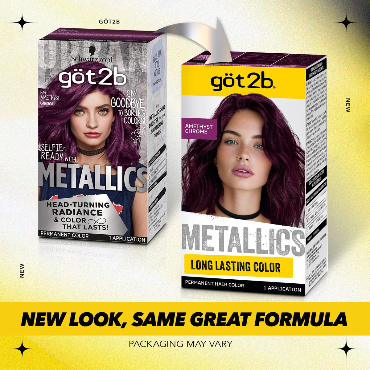got2b Metallics Permanent Hair Dye, Amethyst Chrome M69, Hair Color for Women & Men, Formulated with Metallic-Shine Booster for Cool, Shimmering Beauty & Personal Care Got2B