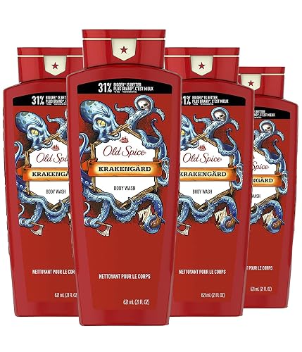 Old Spice Body Wash for Men Wild Collection Krakengard Scent Pack Of 4, citrus, 21 Fl Oz Beauty & Personal Care Old Spice