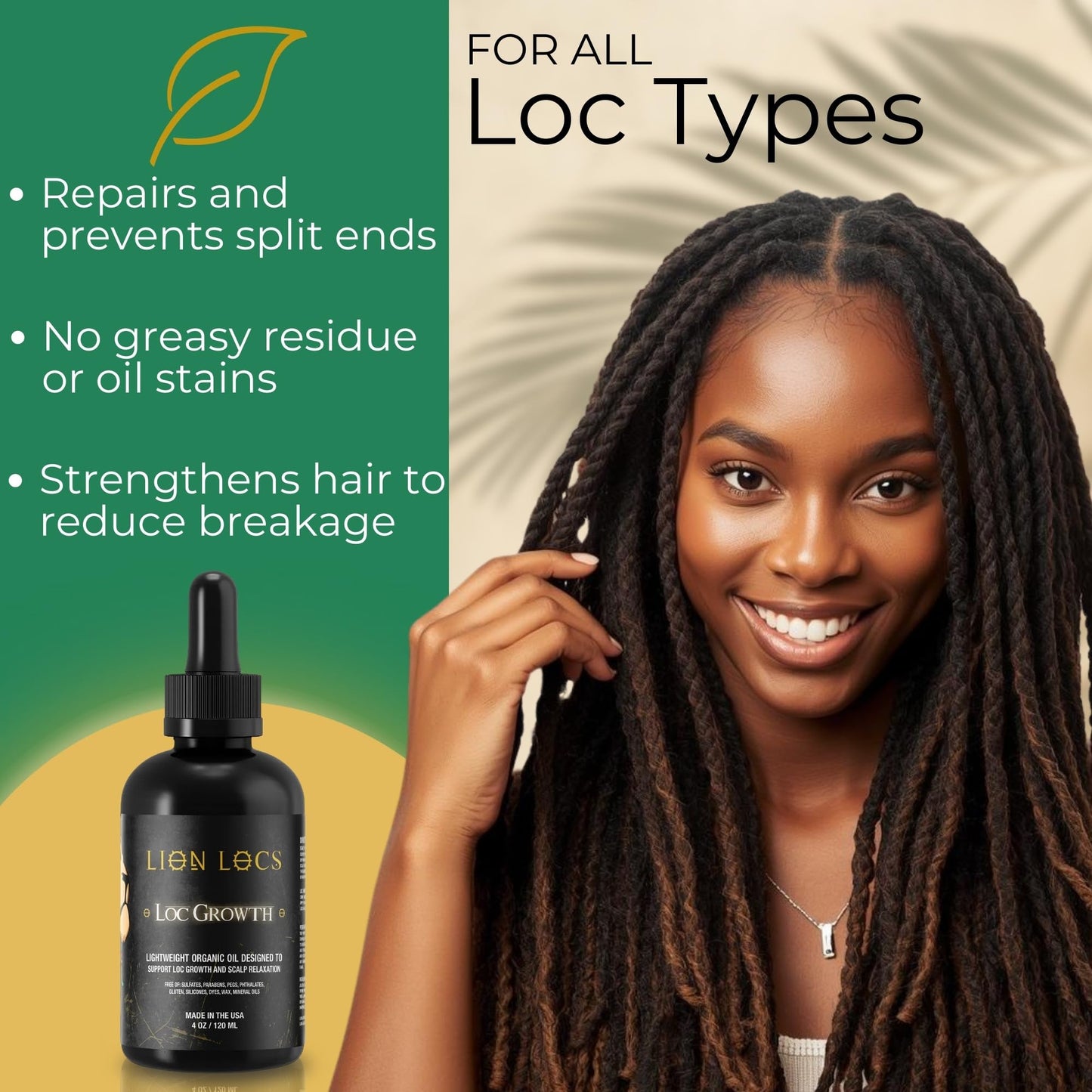 Lion Hair Growth Oil and Scalp Relaxer | Light Styling for Dreadlocks, Braidlocks, Braids, Faux Locs, Crochet Locs, Boho Locs, or Sisterlocks (4oz) Beauty & Personal Care Beard Gains