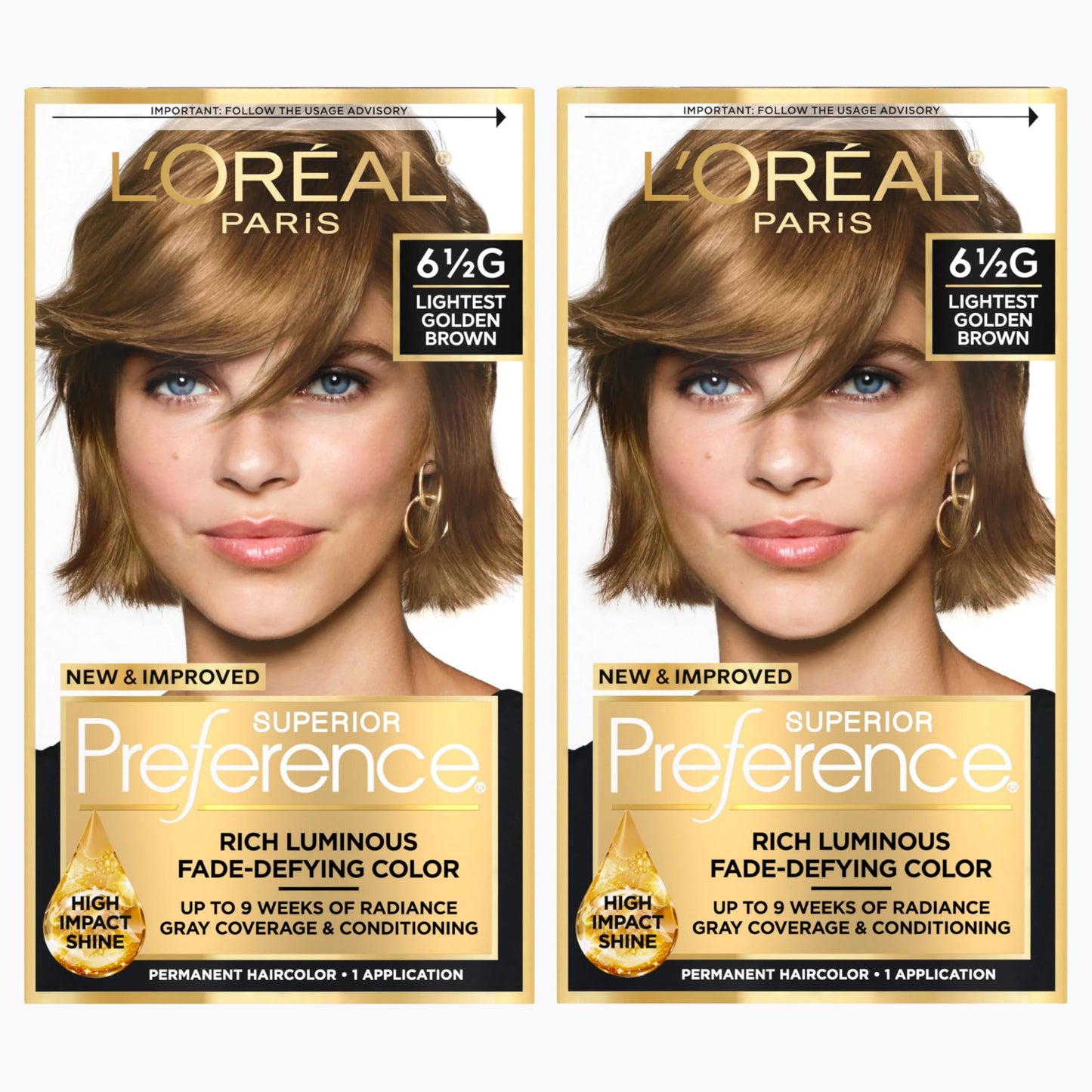 L'Oreal Paris Superior Preference Luminous Fade-Defying Permanent Hair Color, Hair Dye For Up to 9 Weeks of Radiance, Lightest Golden Brown 6.5G, 1 Beauty & Personal Care L'Oreal Paris