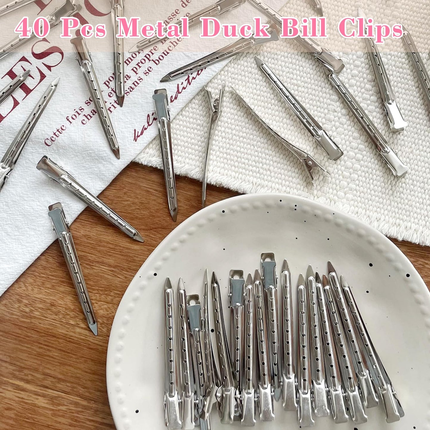 40 PCS 3.5 Inch Duck Billed Clips,Metal Alligator Curl Hair Clips with Holes for Styling, Coloring, Thick Hair Rollers, Salon Use,Alligator Clips Beauty and Personal Care Mythos