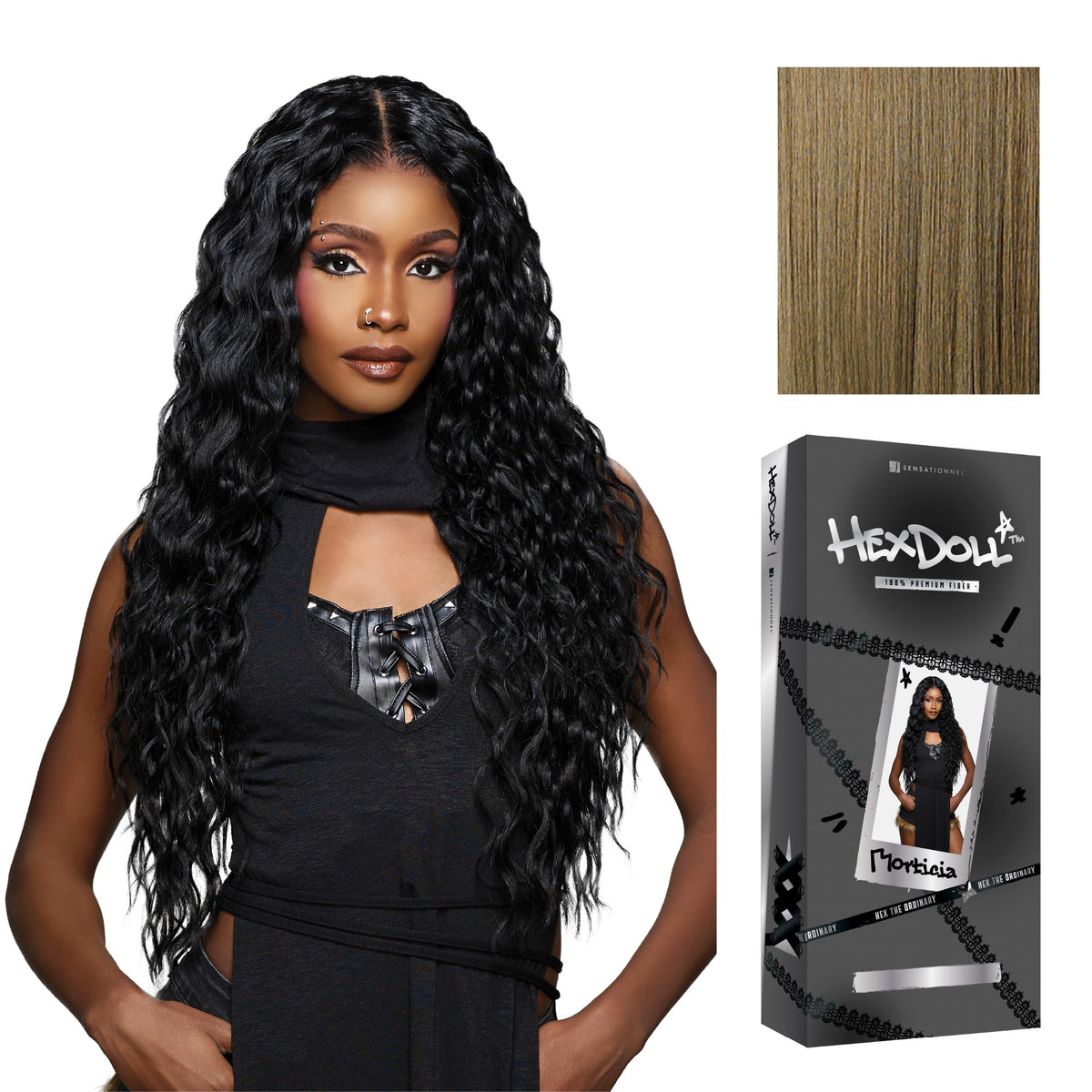 Sensationnel Hexdoll 13x4 LaceWig-Morticia, LIGHTASHBROWN