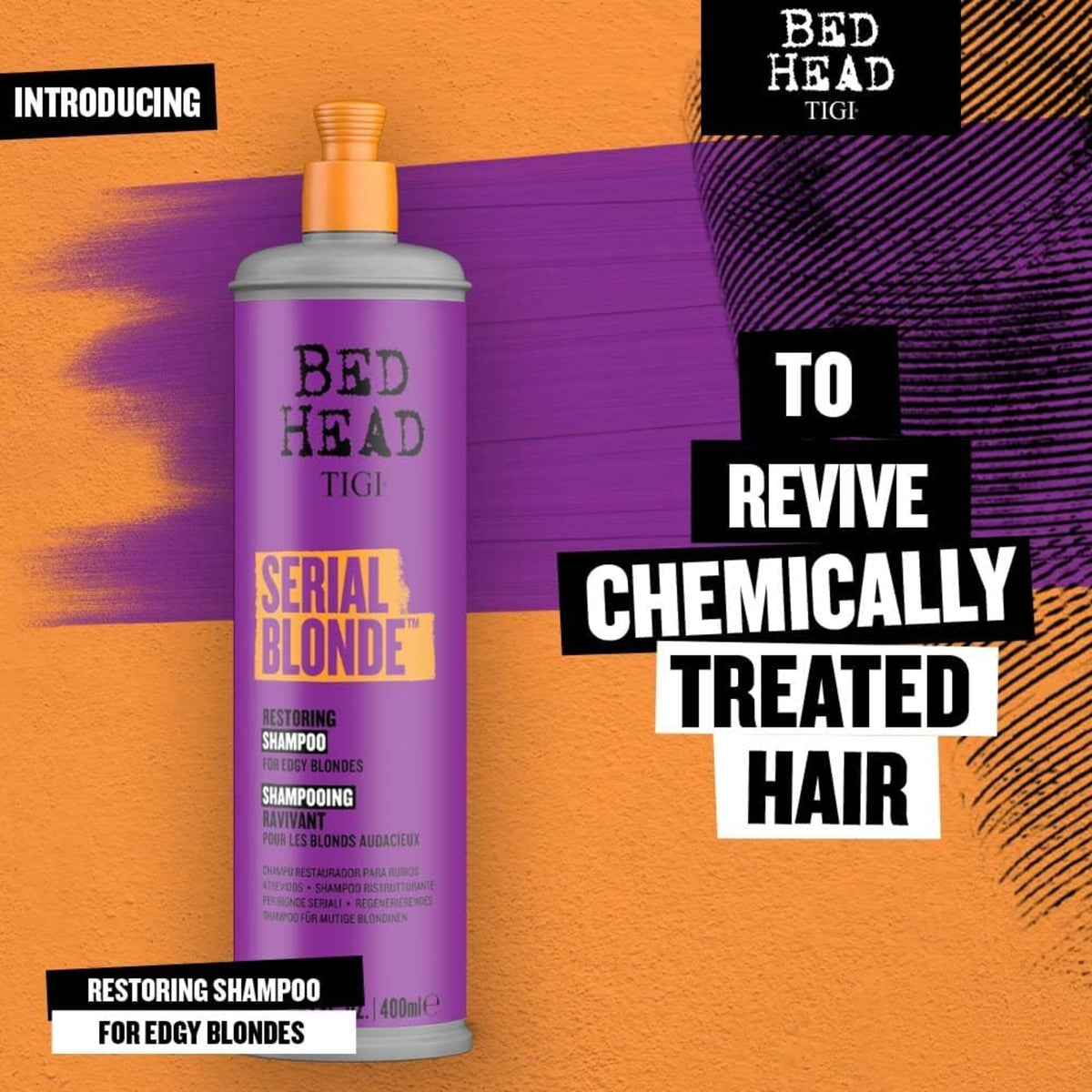 TIGI Bed Head Serial Blonde Restoring Shampoo for Damaged Blonde Hair, Hydrolyzed Keratin, 13.53 fl oz Beauty & Personal Care TIGI