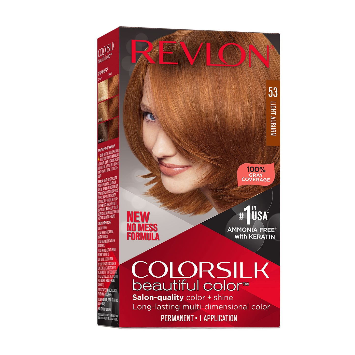 Revlon Colorsilk Beautiful Color Permanent Hair Color, Long-Lasting High-Definition Color, Shine & Silky Softness with 100% Gray Coverage, Ammonia Beauty & Personal Care REVLON