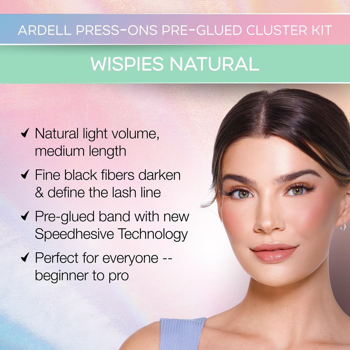 Ardell Press On Lashes Wispies Natural Pre Glued Lash Clusters, 60 ct