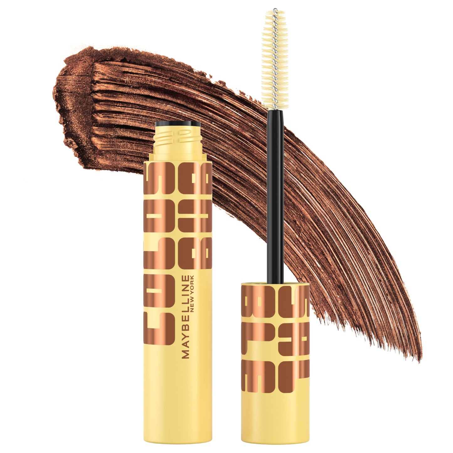 Maybelline The Colossal Bubble Mascara, Buildable Mascara Volume and Length Formula for Bold, Separated, Sleek Lashes, Washable Formula, Copper Brown