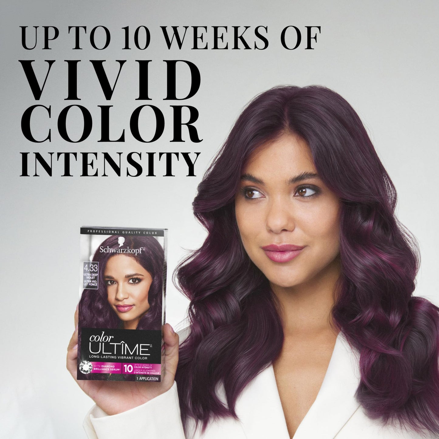 Schwarzkopf Color Ultime 4.3 Ultra Deep Violet Hair Dye, Permanent Intense Violet with Diamond Brilliance, Fade-Resistant, Covers Grays, All Hair Beauty & Personal Care Schwarzkopf