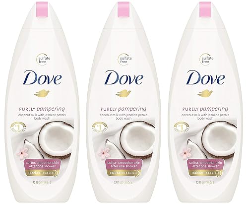 Dove Body Wash - Purely Pampering - Coconut Milk With Jasmine Petals - Net Wt. 22 FL OZ (650 mL) Per Bottle - Pack of 3 Bottles Beauty & Personal Care Dove