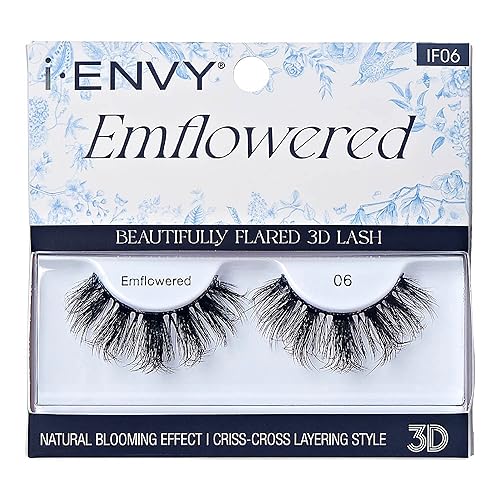 iEnvy Emflowered Natural Blooming Effect Fake Eyelashes Flared 3D False Lashes (06) Beauty & Personal Care i•ENVY