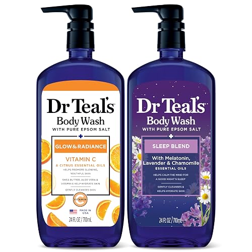 Dr Teal's Body Wash with Pure Epsom Salt, Daytime/Nighttime with Vitamin C & Sleep Blend, 24 fl oz (Pack of 2) Beauty & Personal Care Dr Teal's