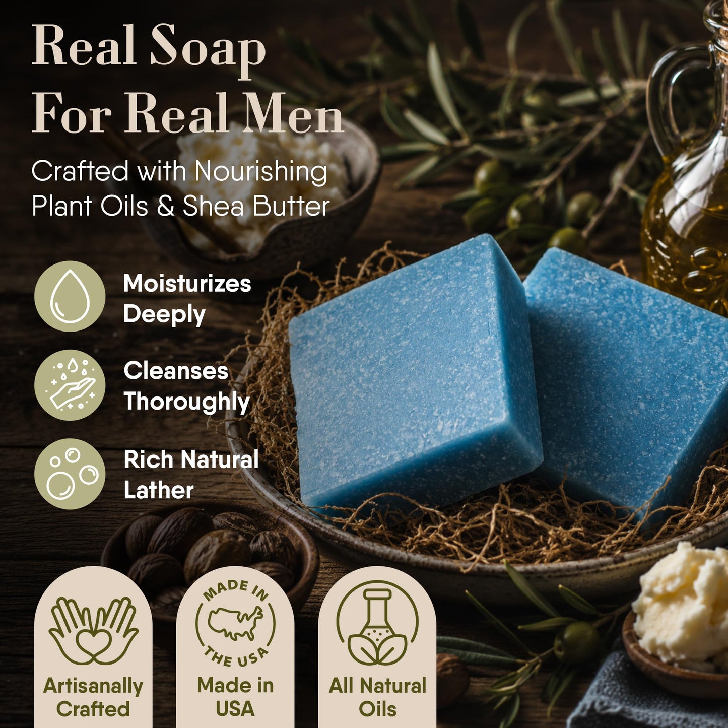 360Feel Cool Spring Scrub Soap - Made in The USA - Castile Handmade, All-Natural, Cold-Processed - Infused with Essential Oils for Gentle Exfoliation Beauty & Personal Care 360Feel