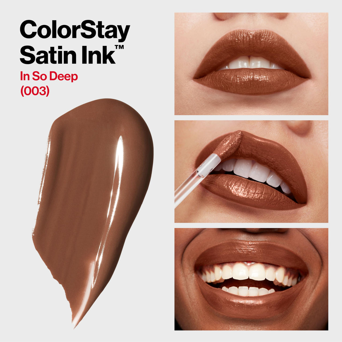 Revlon ColorStay Satin Ink Liquid Lipstick, Longwear Rich Lip Colors, Formulated with Black Currant Seed Oil, 003 In So Deep, 0.17 fl oz Beauty & Personal Care REVLON