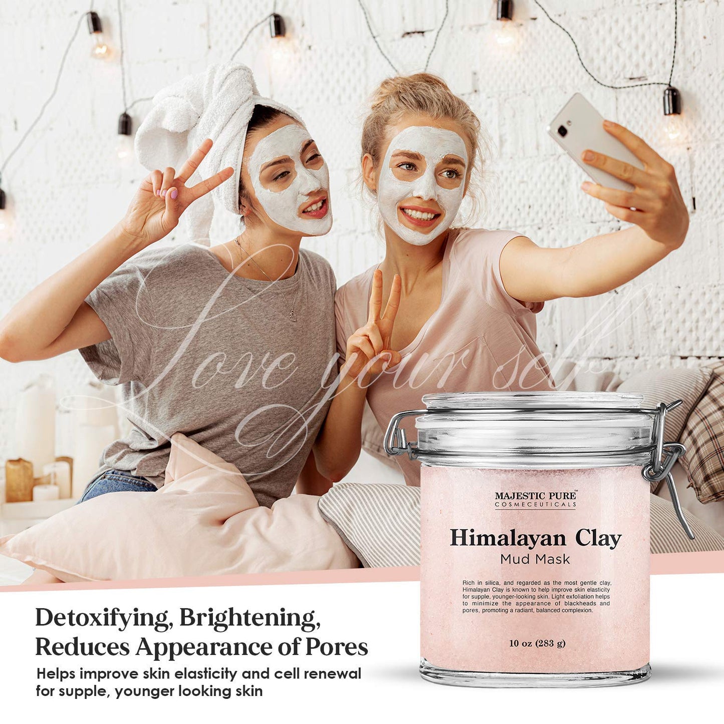 Majestic Pure Himalayan Clay Mud Mask for Face and Body Exfoliating and Facial Acne Fighting Mask - Reduces Appearance of Pores, 10 oz Beauty & Personal Care Majestic Pure