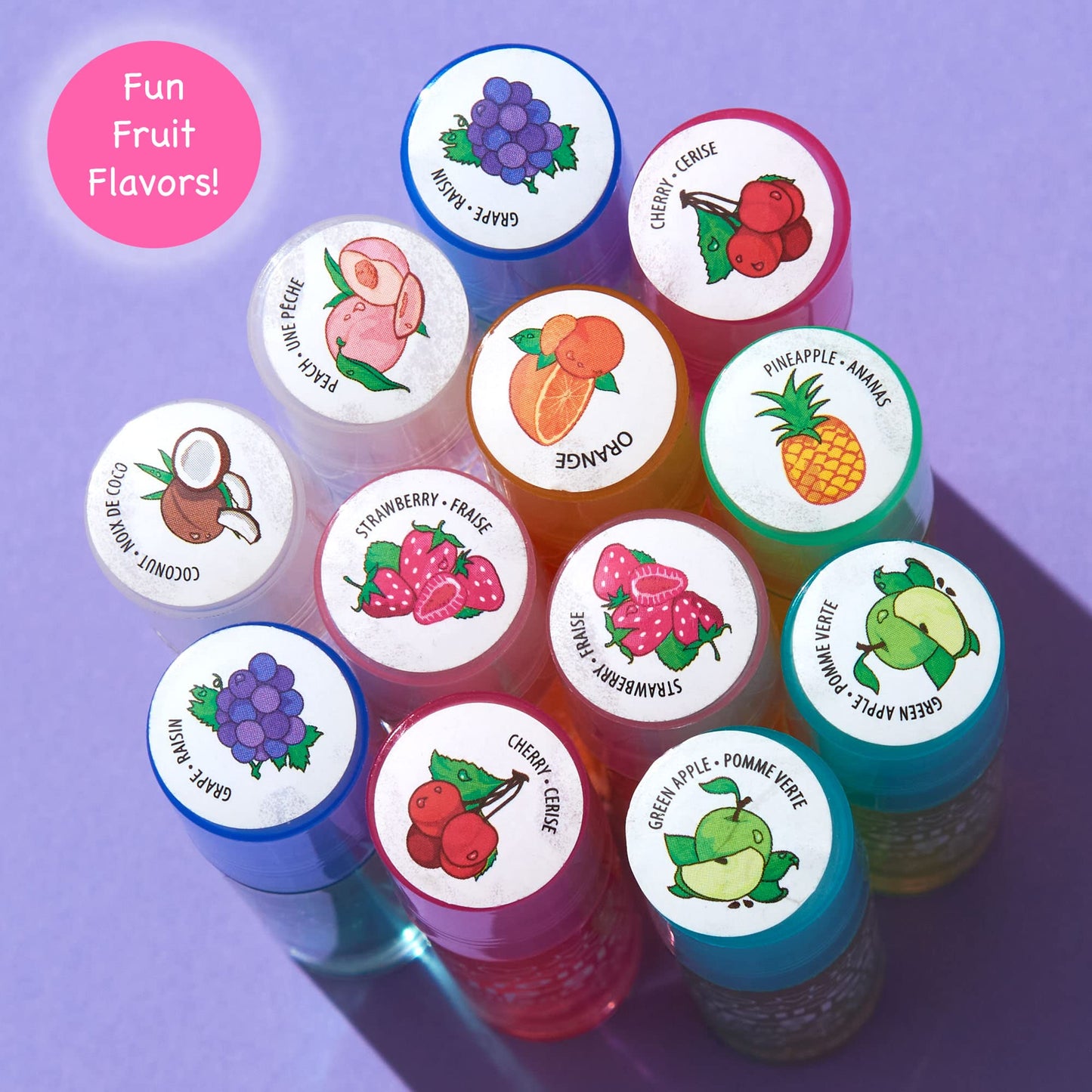 Expressions girl 24pc Roll On Lip Gloss Set with Carrying Case, Glossy Lip Make-up for Kids and Teens - Fruity Flavors, Non Toxic, Kid Friendly, Party Beauty & Personal Care Expressions girl