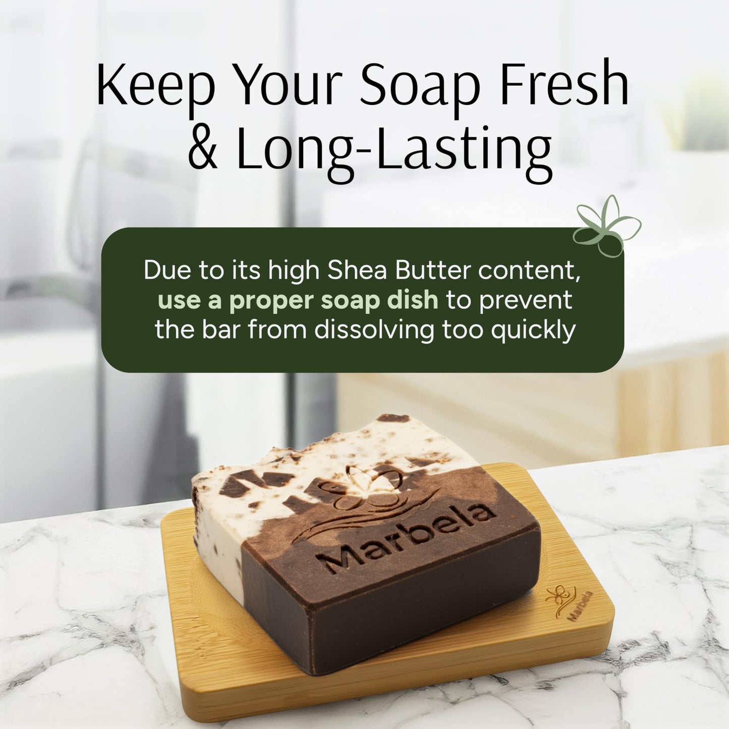Marbela Cosmetics Chocolate Chunk Handmade Soap Bar - Made in USA, Vegan Friendly, Palm Oil Free, Natural Bar Soap - Gentle Face & Body Soap for Daily Beauty & Personal Care Marbela