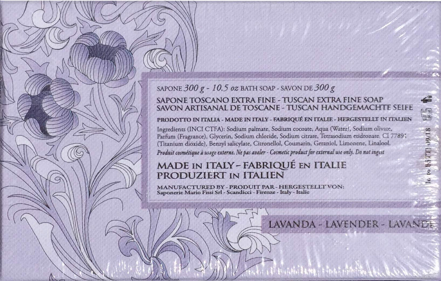 Alighiero Campostrini Luxury Vegetable Soap Made In Italy All Natural Sapone 1894 Collection 10.5 Bar (Lavender Lavanda) Beauty & Personal Care Alighiero Campostrini