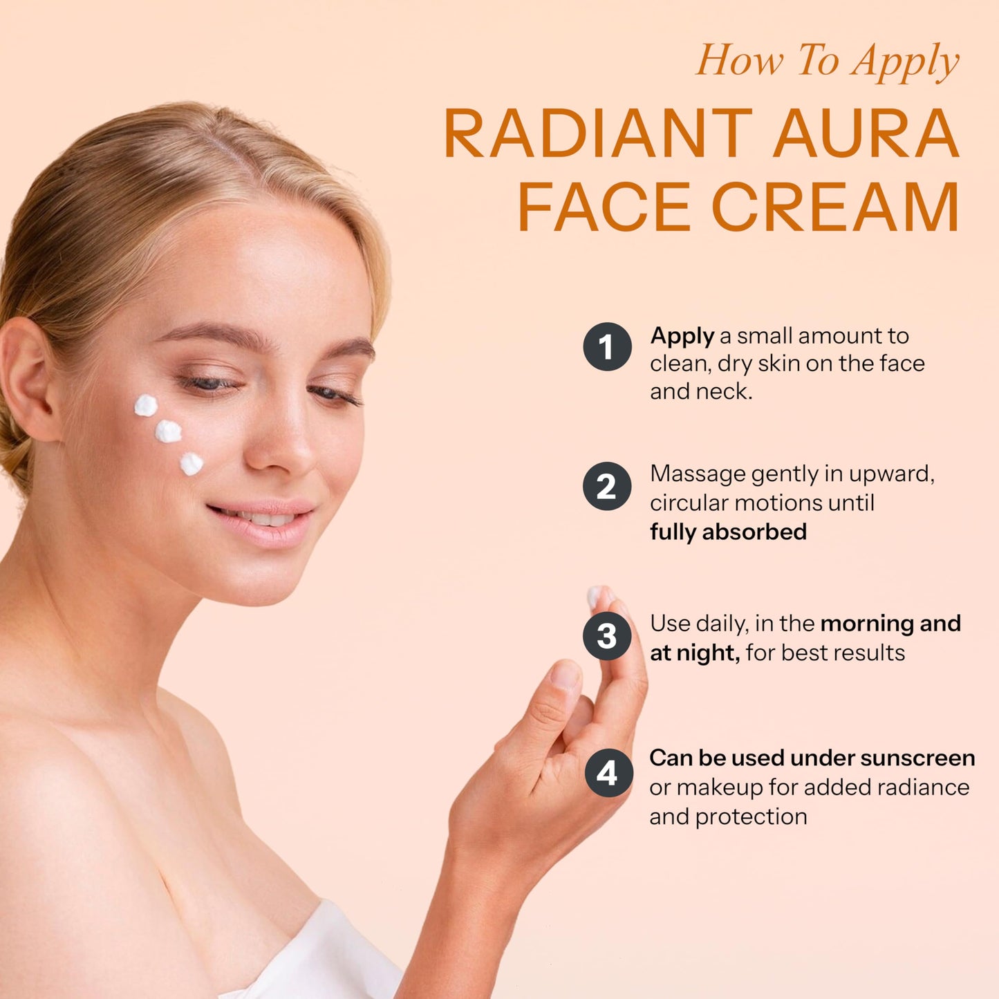 Radiant Aura Vitamin C & Vitamin E Face Moisturizer - Dermatologist Tested, Anti Aging Korean Skin Care - Hydrating Cream For Smoother Youthful Beauty & Personal Care Radiant Aura