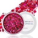 Pink Body Glitter Gel for Face, Hair and Makeup - Festival Rave Chunky Sparkling Halloween Glitter for Women Beauty & Personal Care VPCRT6