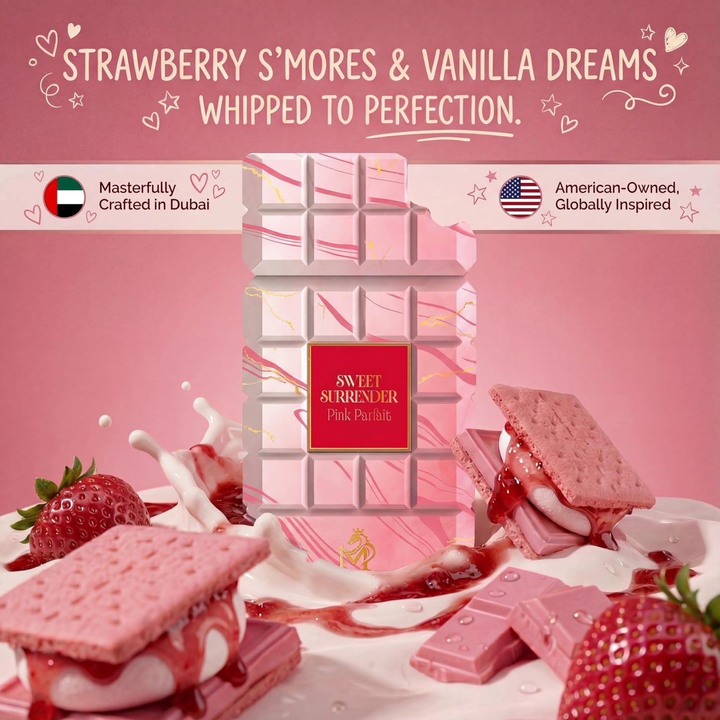 Mahajan Sweet Surrender Pink Parfait Eau de Parfum - Strawberry Marshmallow Vanilla Gourmand - Creamy, Sweet, Irresistible Luxury Fragrance (3.4 oz) Beauty & Personal Care Mahajan