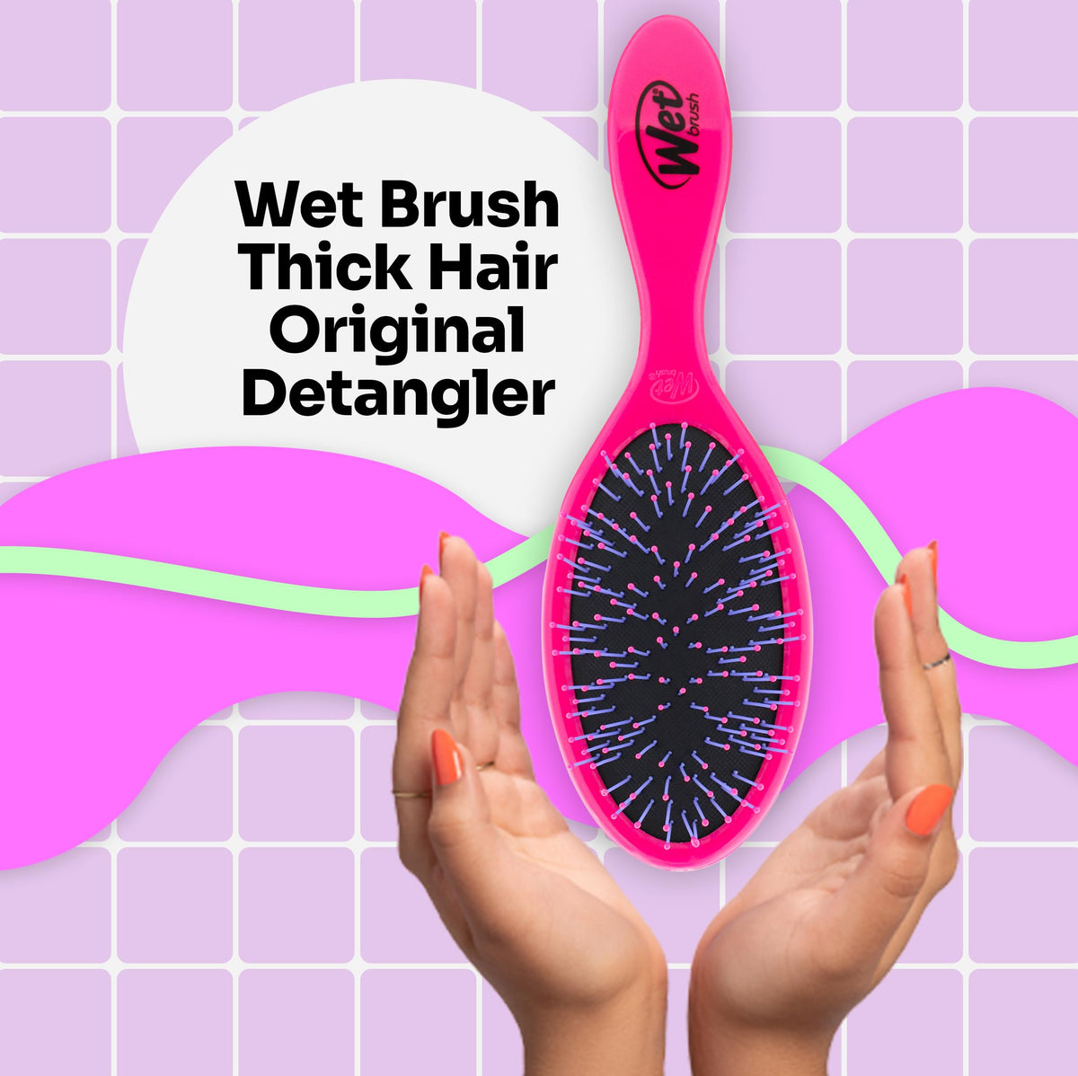 Wet Brush Thick Hair Detangling Brush, Pink, Ultra-Soft IntelliFlex Bristles Glide Through Tangles With Ease, Pain-Free Detangler for All Hair Types,
