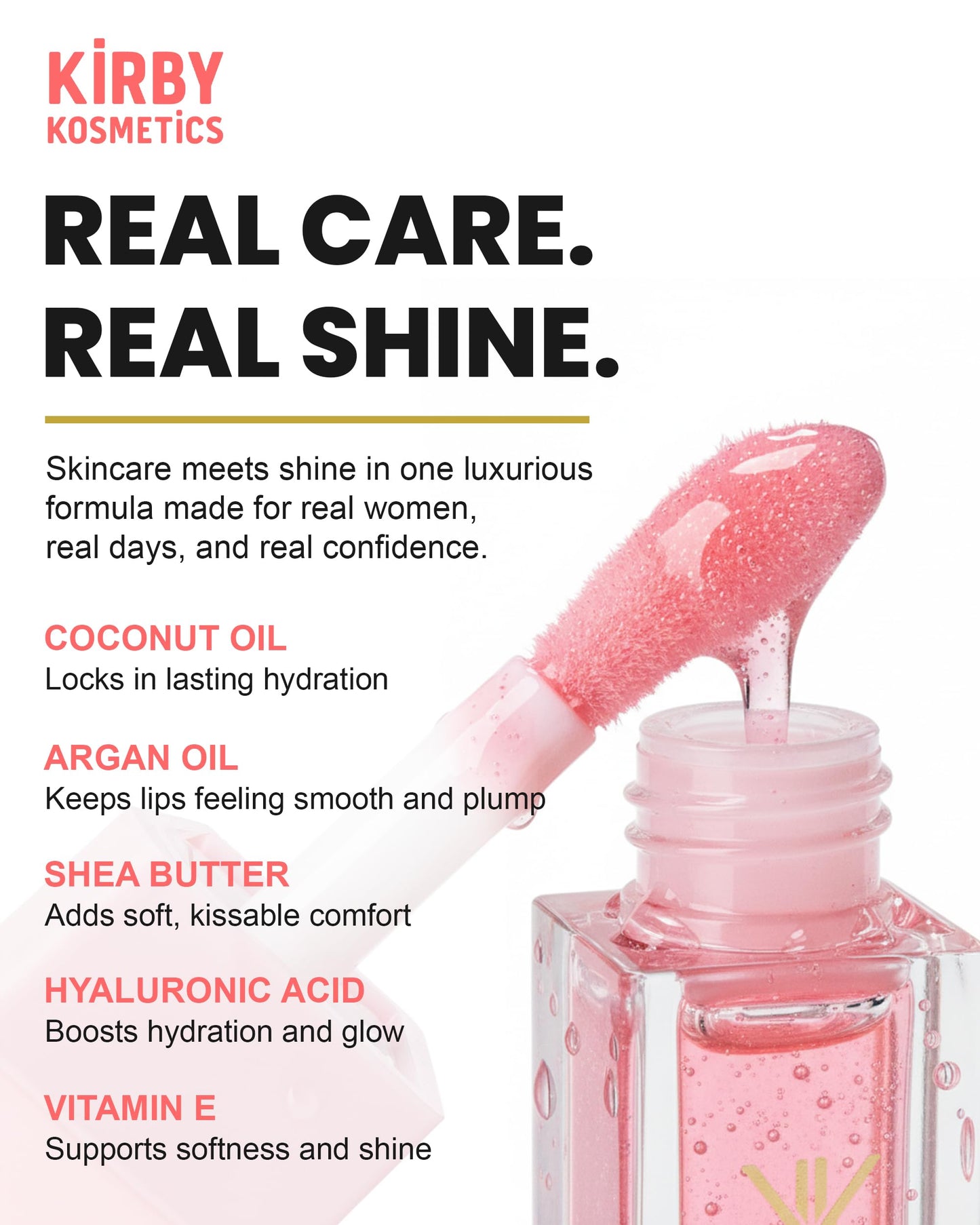 Kirby Kosmetics DivineDiva Lip Oil - TikTok-Viral Moisturizing & Hydrating High-Shine Lip Gloss with Hyaluronic, Coconut & Argan Oils - Vegan Lip Care Beauty & Personal Care Kirby Kosmetics