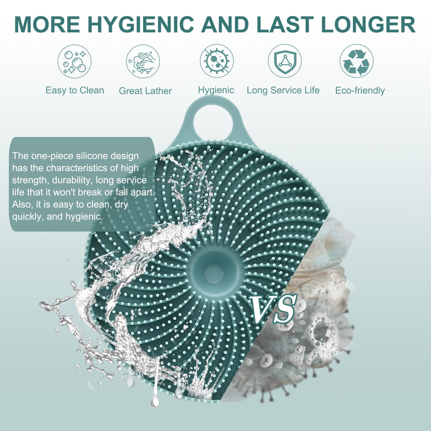 INNERNEED 2in1 Silicone Body Scrubber & Scalp Massager Shampoo Brush, Green Beauty and Personal Care INNERNEED