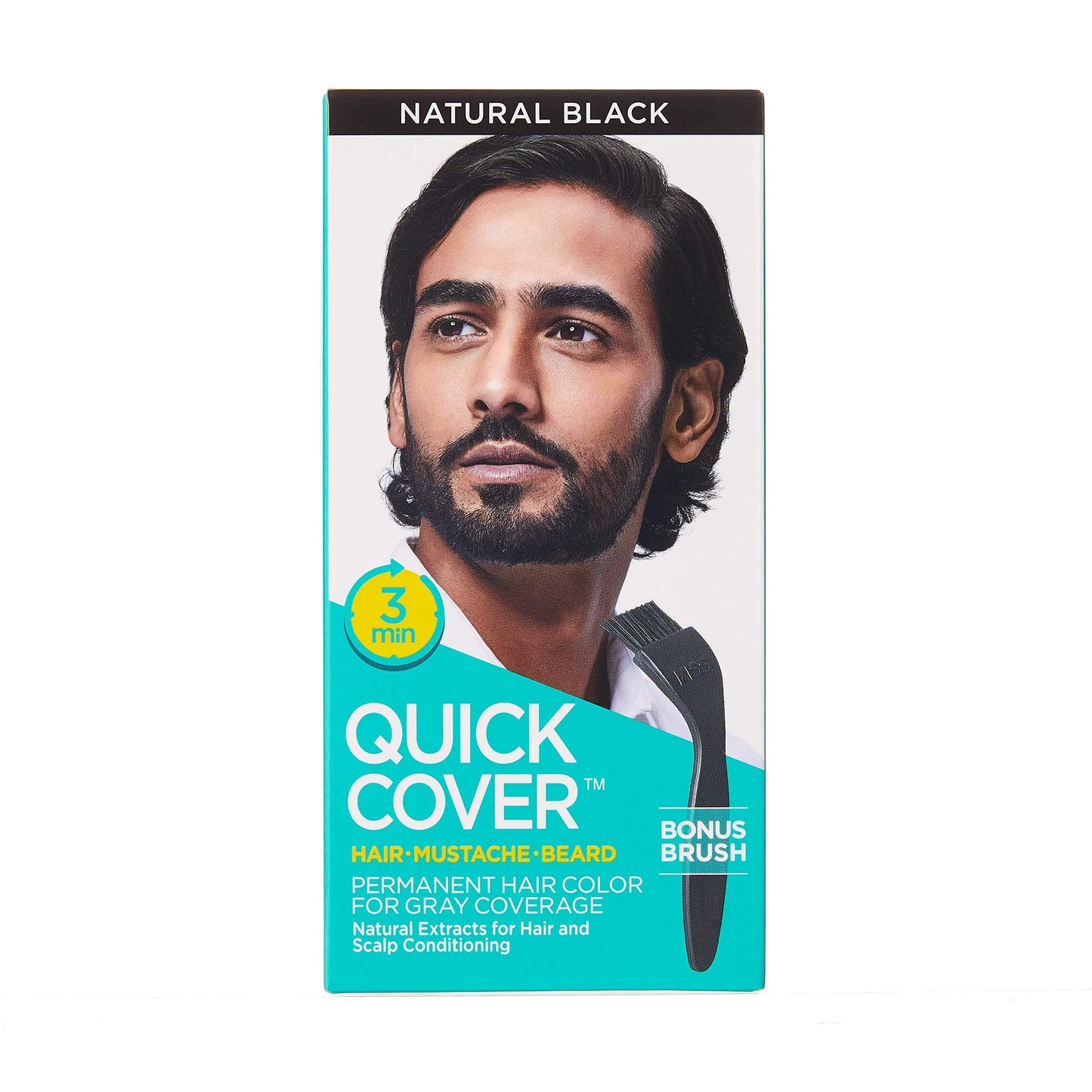 KISS Quick Cover for Men Permanent Hair Color Mustache Beard QMC (Natural Black) Beauty & Personal Care KISS