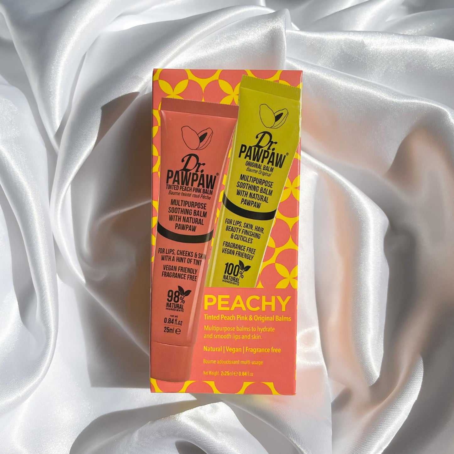 Dr. PawPaw Peachy Set - Multipurpose, Soothing and Tinted, Hydrating Lip Balm Giftset - Peach Pink and Original Balm - Gluten Free - 2 pc Beauty and Personal Care Dr. PAWPAW ORIGINAL BALM