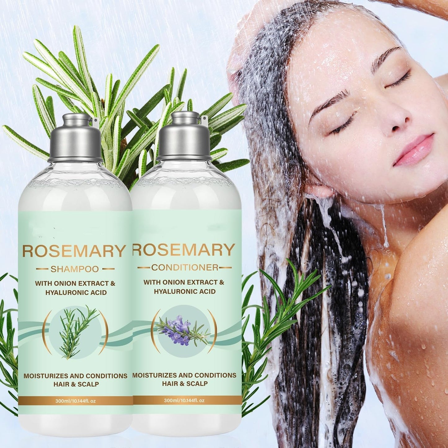 Rosemary Shampoo and Conditioner Set with Rosemary Oil and Onion Extract, Thickening Formula - Volumizing Clarifying, Hydrating and Thickening Hair Beauty & Personal Care SANZHUAN