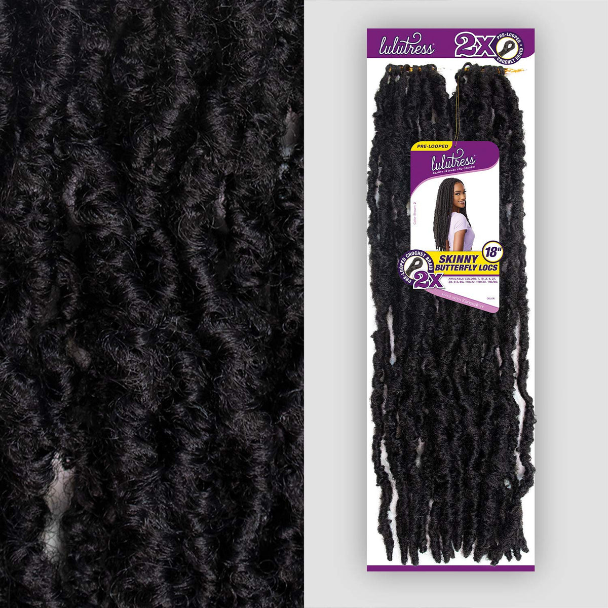 Sensationnel Lulutress Crochethair-2X Skinny Butterfly Locs 18,2 DARKBROWN