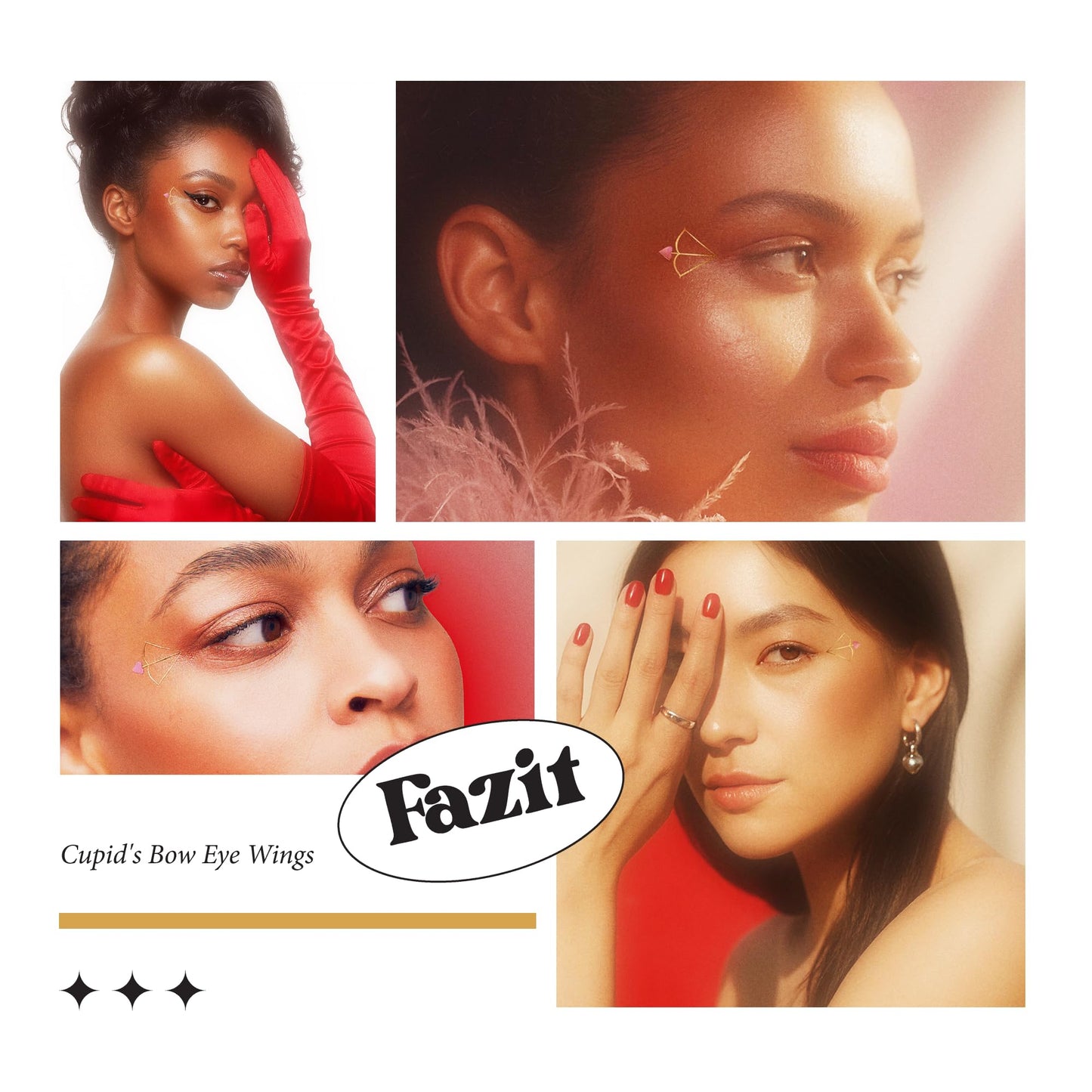 Fazit Makeup Patches - Cupid's Bow Eye Wings - Glow Up Make-Up Patches - Cute Glitter Makeup Accessories For Women - Cosmetic Glitter For Face Beauty & Personal Care Fazit