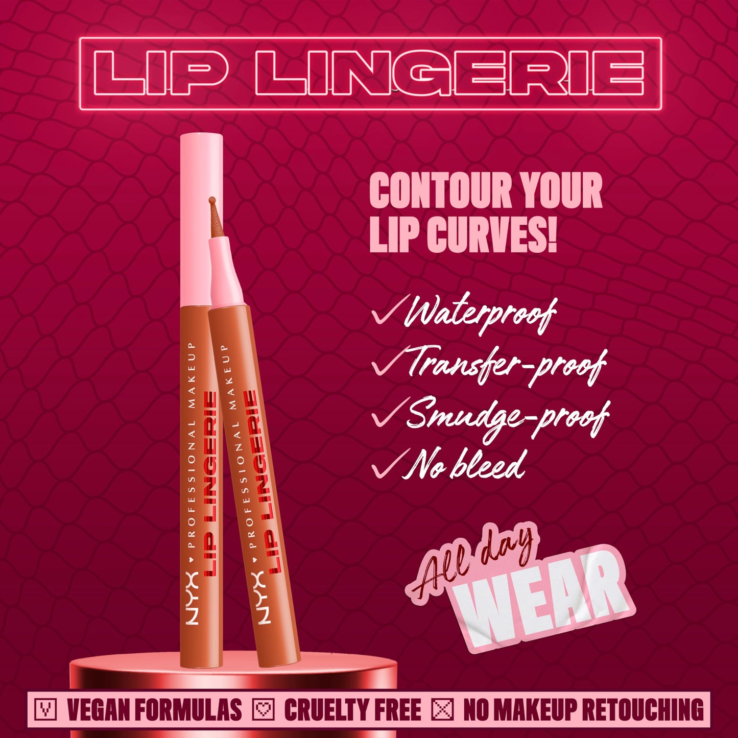 NYX PROFESSIONAL MAKEUP Lip Lingerie Liner Stain, Seamless Make Up with All-Day Color, Waterproof Lip Stain Finish - Barely There (Peach Nude) Beauty & Personal Care NYX PROFESSIONAL MAKEUP