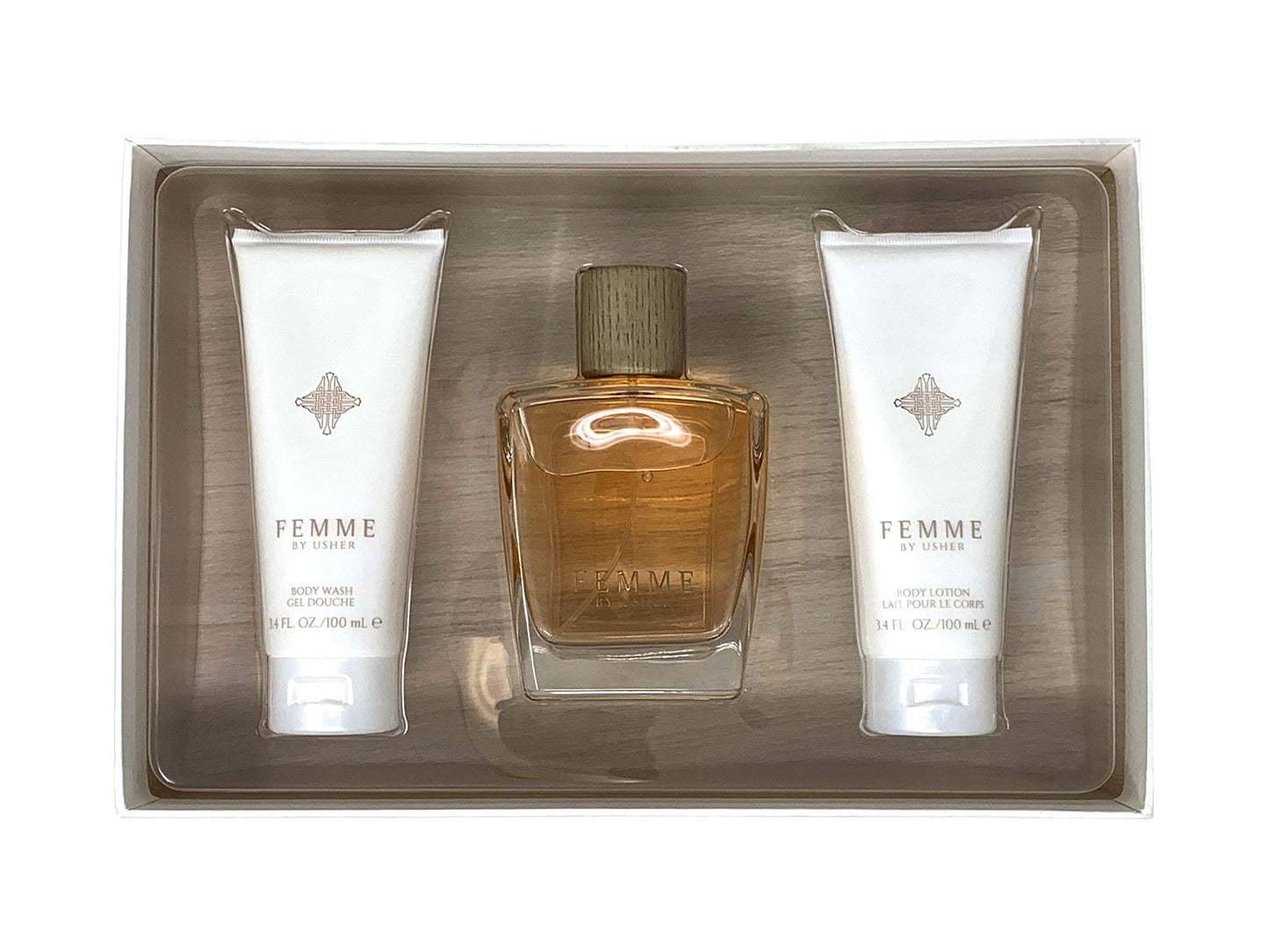 Usher Femme Gift Set for Women - Eau De Parfum Spray (3.4 Oz) + Body Lotion + Shower Gel Beauty & Personal Care Usher