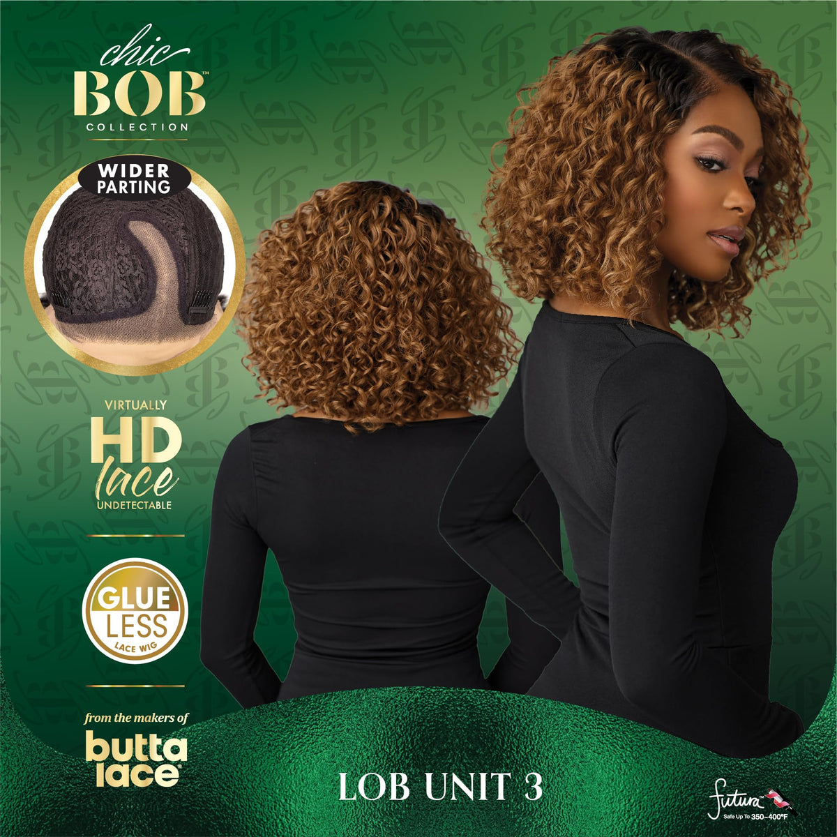Sensationnel Chicbob Lace Frontwig-Lob Unit 3, CREAMYBLONDE
