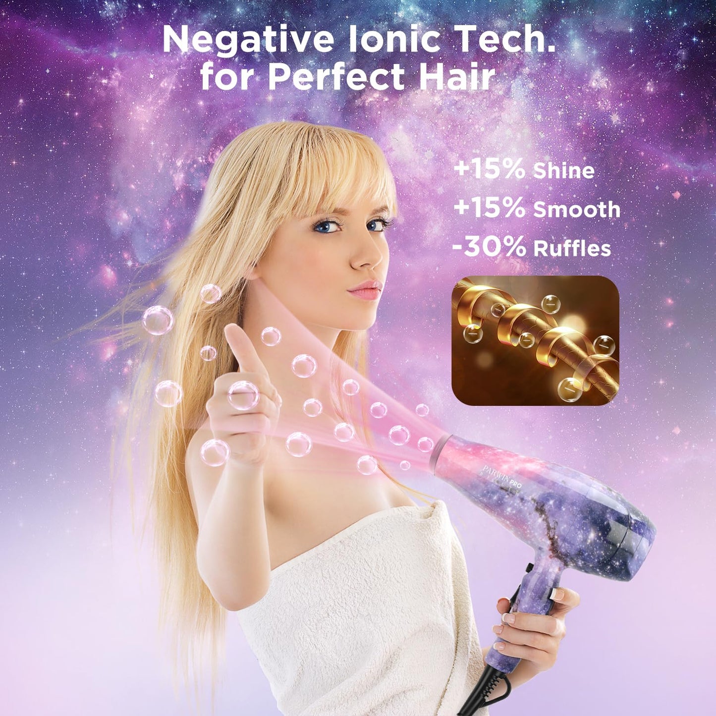 3 in 1 1875W Hair Dryer Straightening Curling Iron, PARWIN PRO BEAUTY Hair Styling Set, Ion Hair Dryer, Flat Iron Hair Straightener, Cone Curling Beauty & Personal Care PARWIN PRO BEAUTY