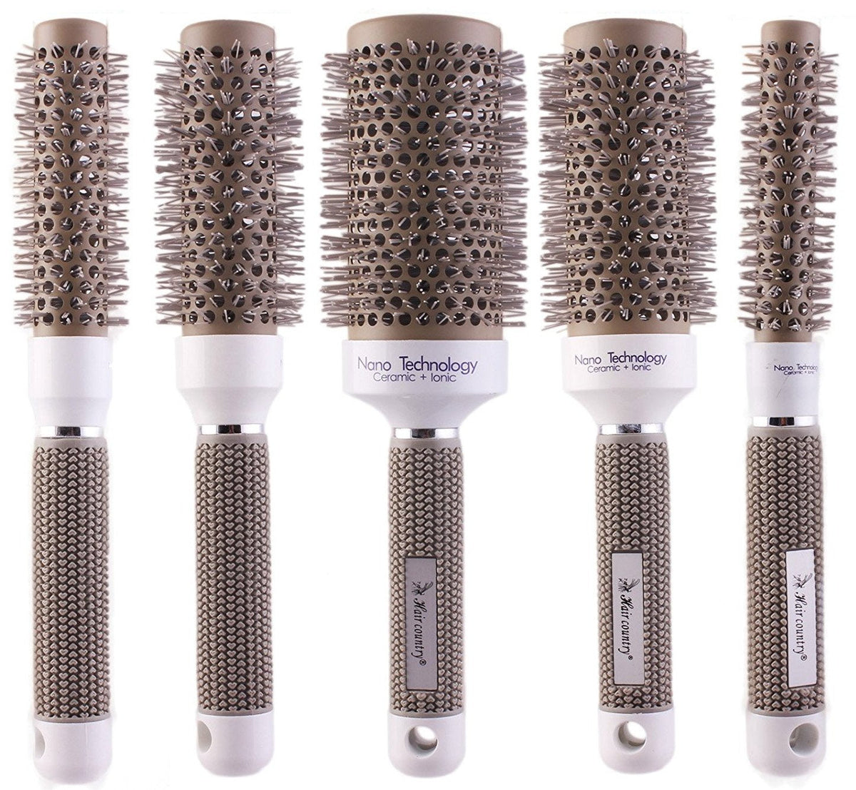 PERFEHAIR Round Thermal Brush Set, Professional Nano Ceramic & Ionic Barrel Hair Styling Blow Drying Curling Brush, 5 Different Sizes Beauty & Personal Care PERFEHAIR