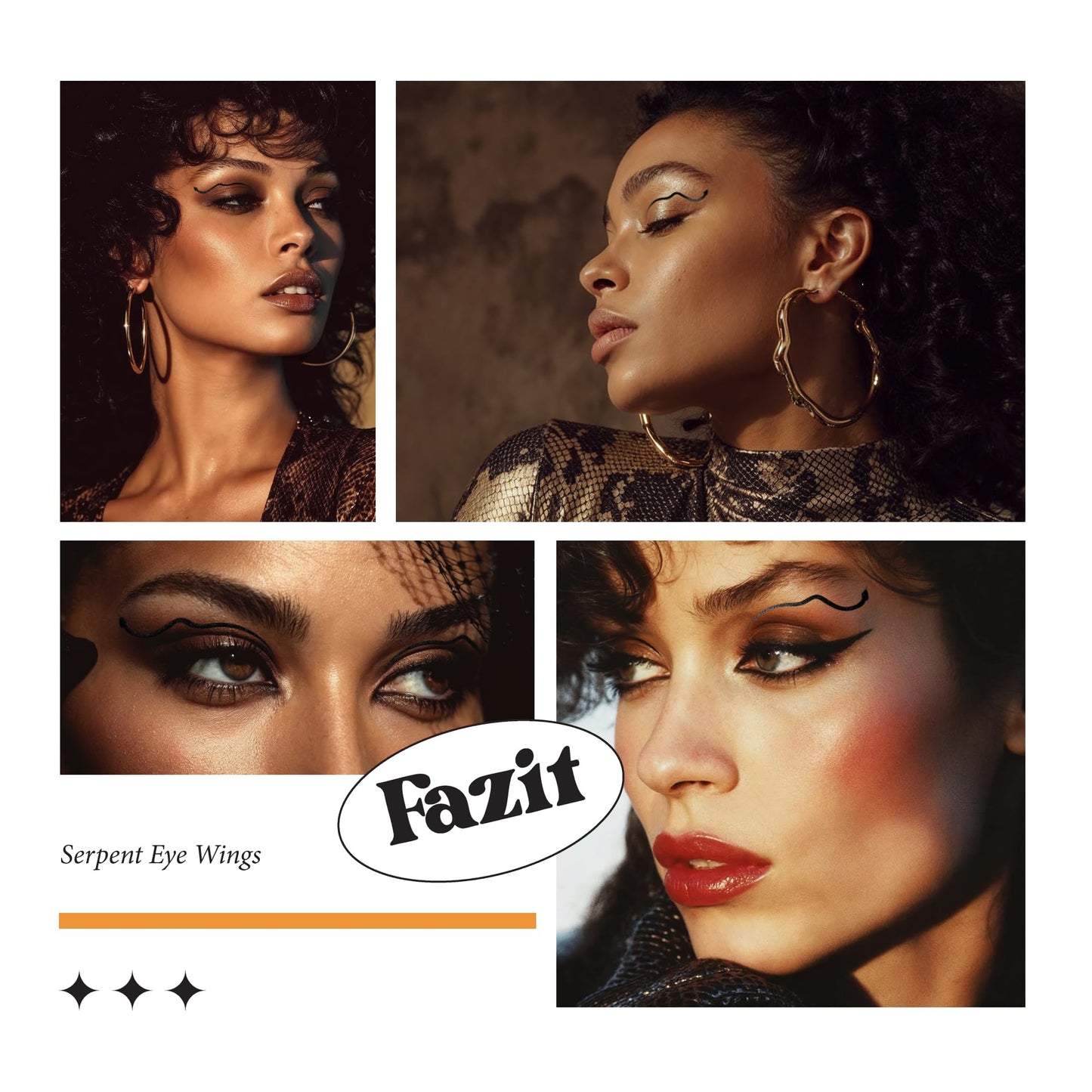 Fazit Makeup Patches - Halloween Serpent Eye Wings - Glow Up Make-Up Patches - Cute Glitter Makeup Accessories for Women - Cosmetic Glitter for Face Beauty & Personal Care Fazit