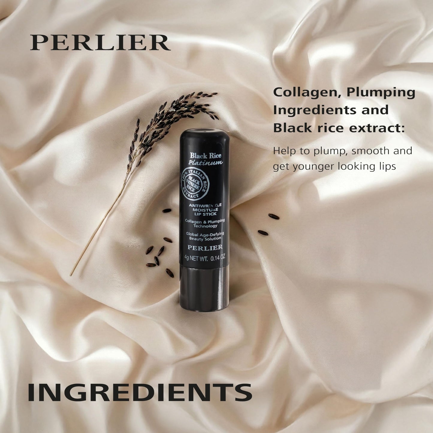Perlier Black Rice Platinum Plumping Lip Balm, 0.14 fl.oz Beauty and Personal Care Perlier