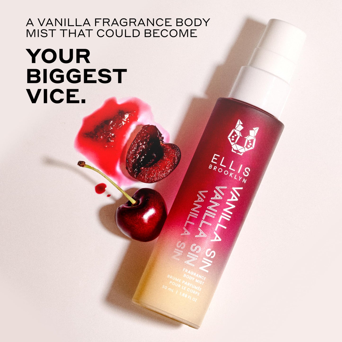 Ellis Brooklyn VANILLA SIN Fragrance Mist - Gourmand Perfume Mist with Black Cherry, Fresh Freesia, & Bourbon Vanilla, Vegan Perfume Made In The Beauty & Personal Care Ellis Brooklyn