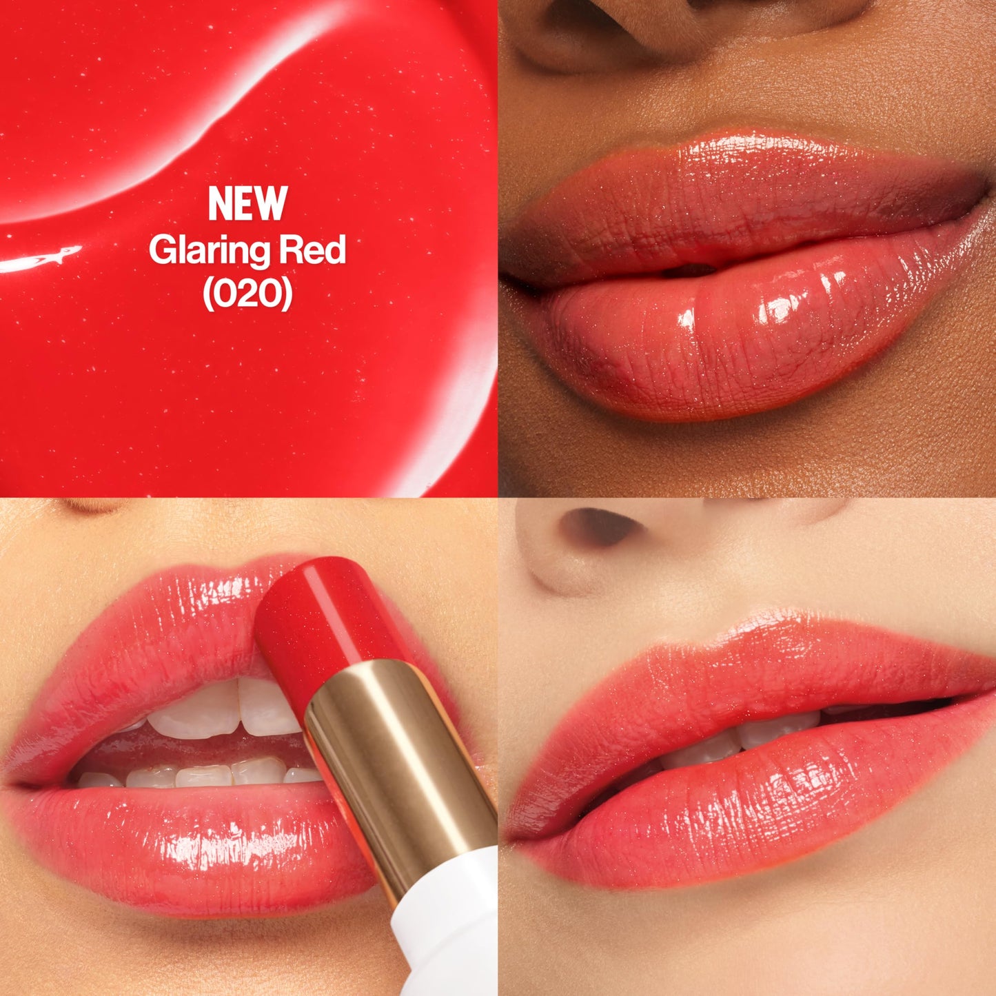 REVLON Super Lustrous Glass Shine Balm, Hydrating Tinted Lip Balm with Hyaluronic Acid, Aloe & Rose Quartz, Light-Medium Red Lipstick, NEW Shade, 020 Beauty & Personal Care REVLON