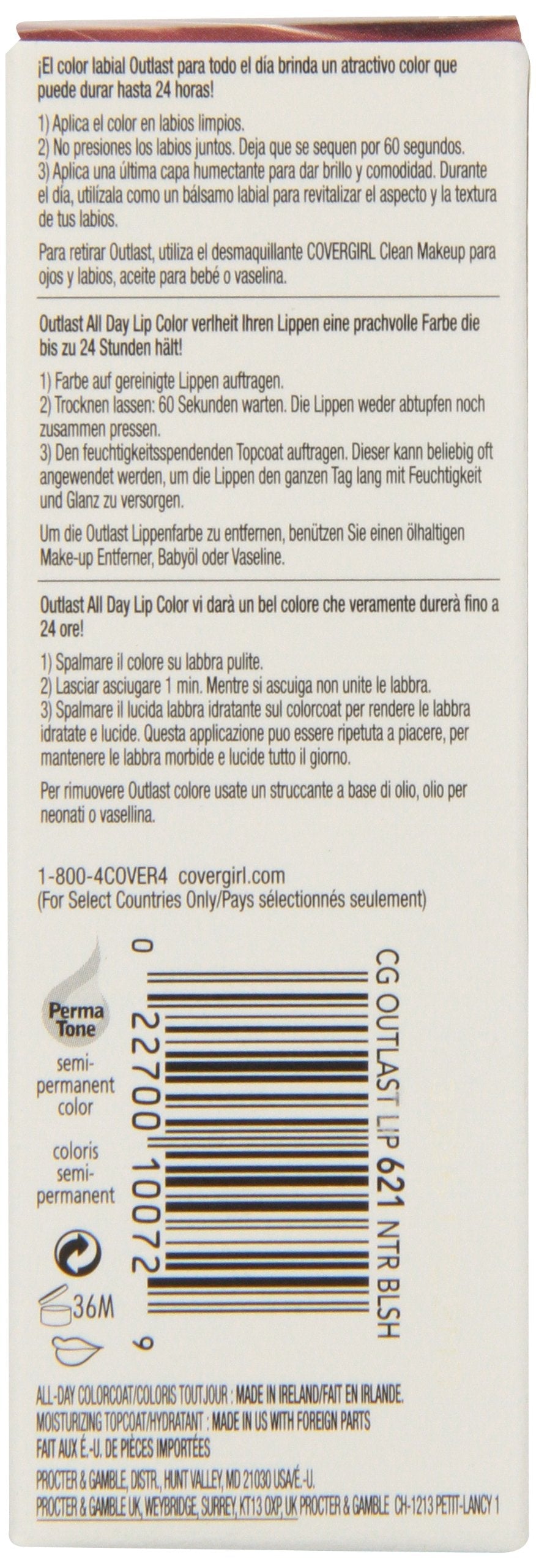 CoverGirl Outlast All Day Two Step Lipcolor, Natural Blush 621, 0.13 Ounce Beauty & Personal Care COVERGIRL