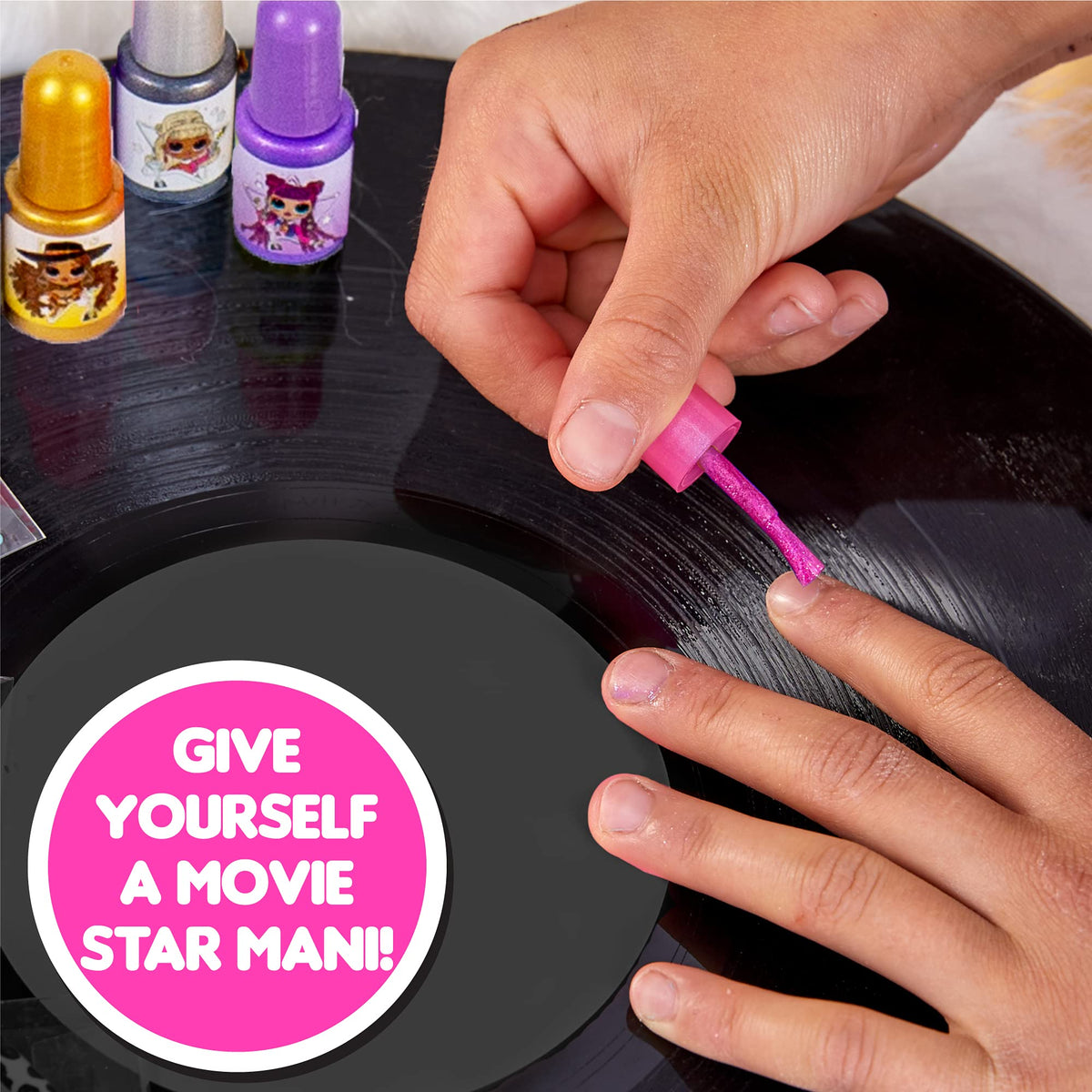 L.O.L. Surprise! O.M.G. 2-in-1 Lip & Nail Studio by Horizon Group USA, Double Feature Series, DIY Beauty Kit for Kids, Create 3 L.O.L. Surprise Lip Beauty & Personal Care L.O.L. Surprise!