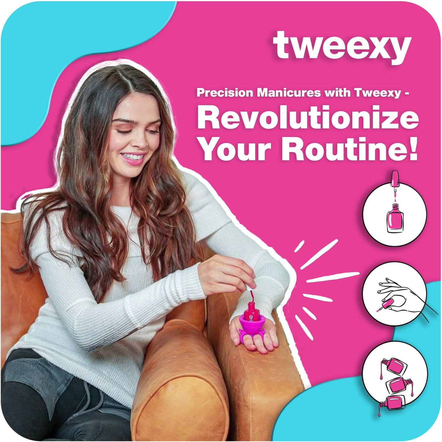 Tweexy Wearable Nail Polish Holder Ring - Hands-Free, Portable Manicure Accessory, Secure Grip for All Bottle Sizes, Convenient Nail Polish Organizer Beauty & Personal Care tweexy